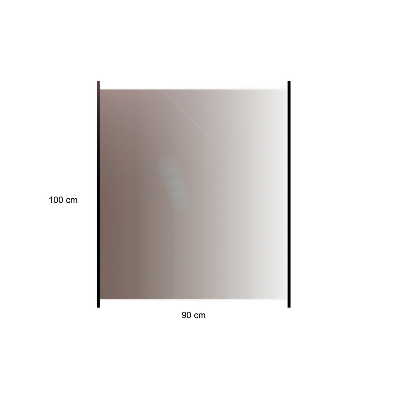 Glass fence with aluminium bar smoke-colored 100 x 90 cm HORTUS