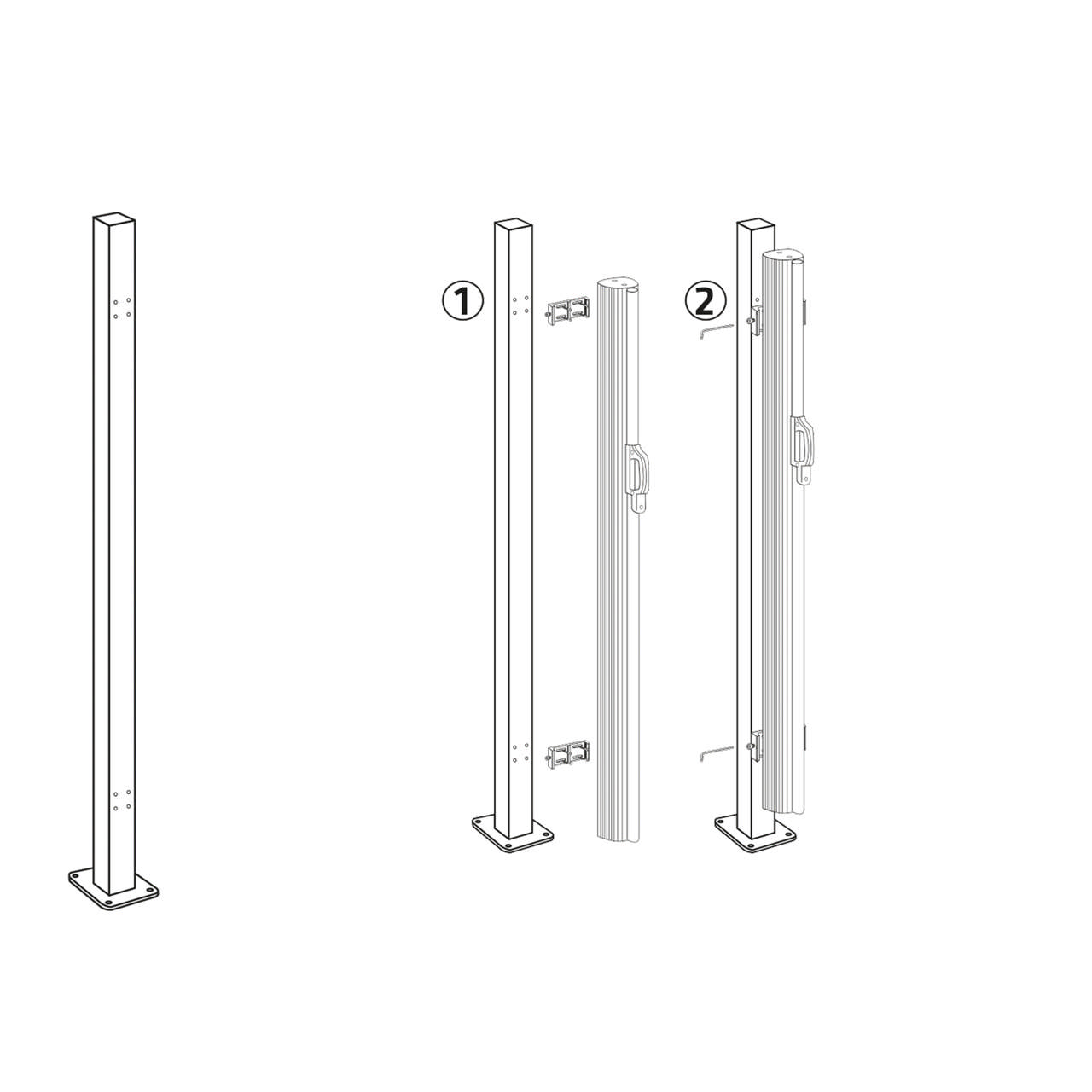 Starting post for single wind screen HORTUS