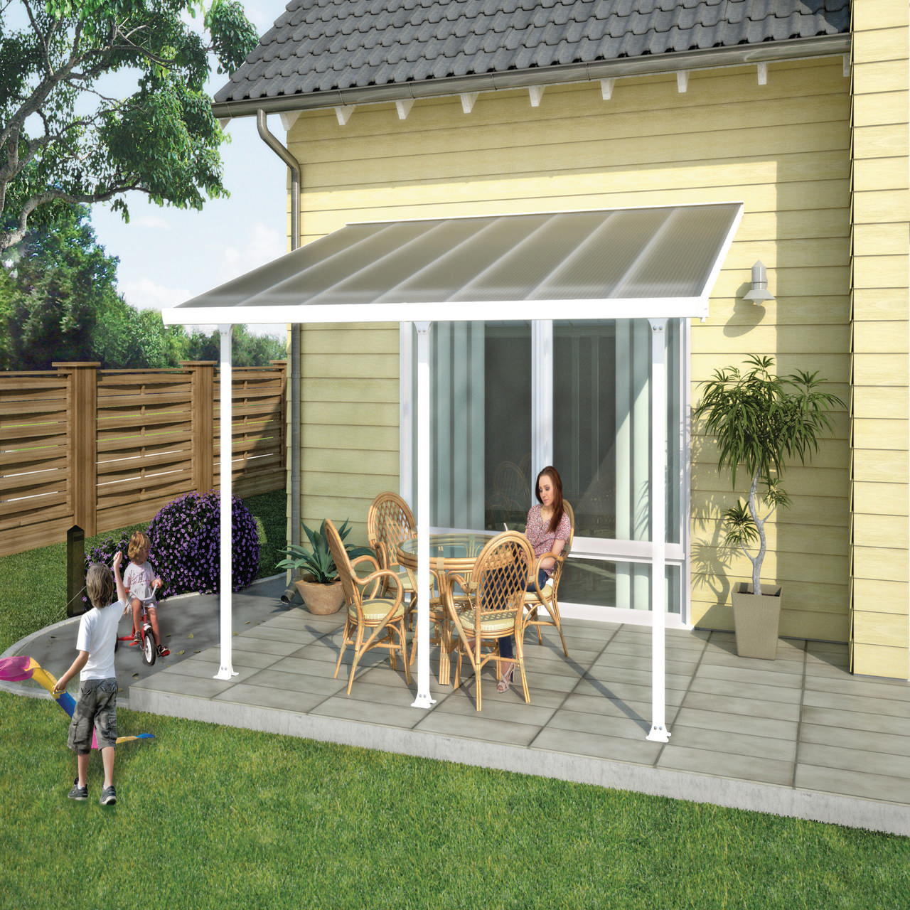 Patio cover Feria 12.5 m2, white Palram - Canopia