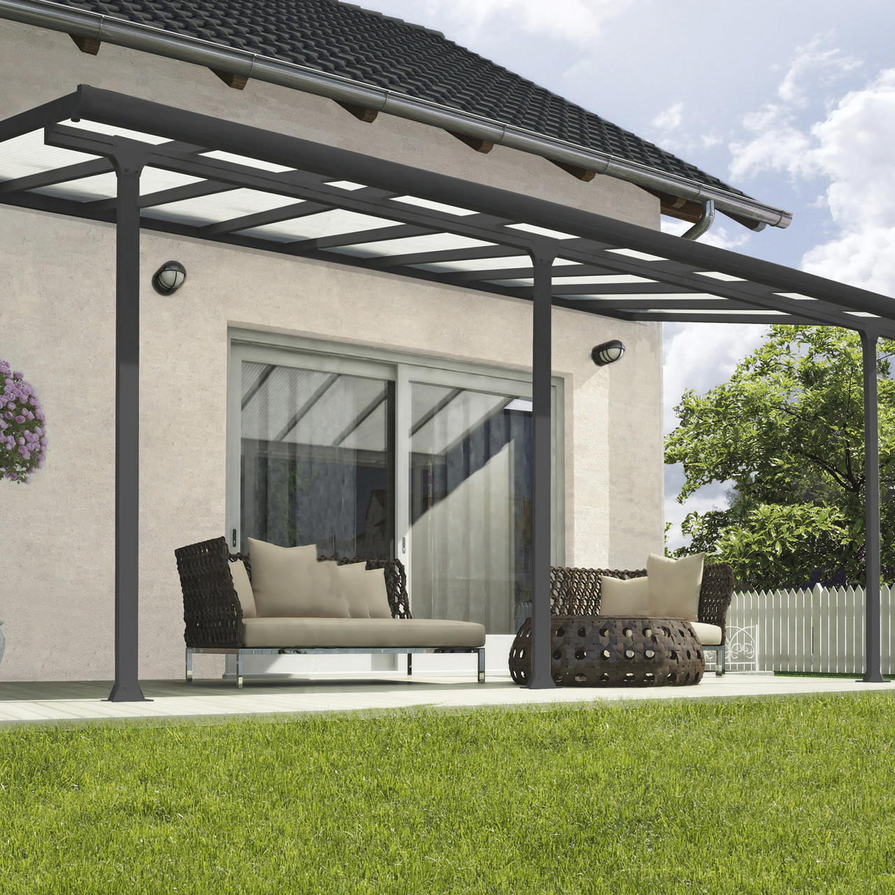 Patio cover Feria 16.1 m2, anthracit grey Palram - Canopia