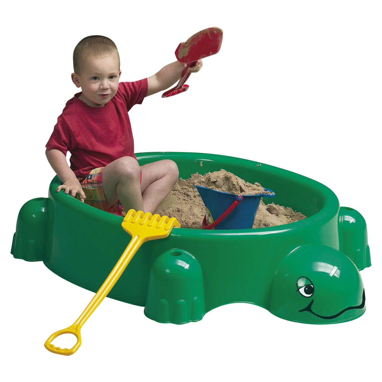 Plastic sandpit Turtle with lid PARADISO TOYS