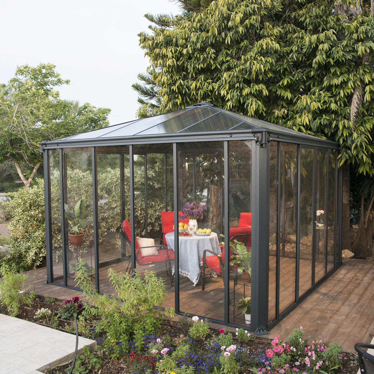 Gazebo closed garden gazebo Ledro 3600, anthracit grey Palram - Canopia