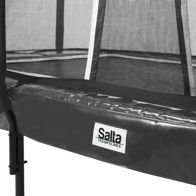 First Class trampoline, rectangular 244x427 cm, black, incl. ladder and net Salta