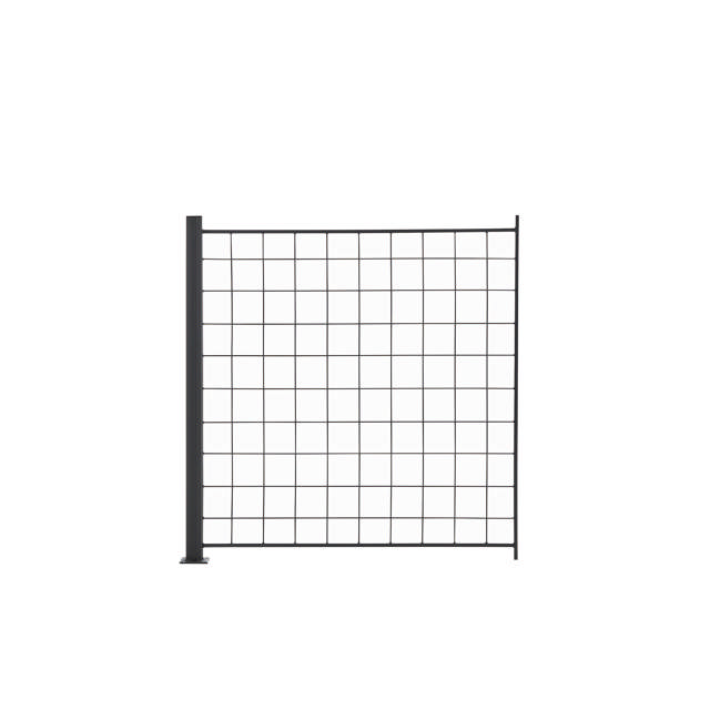 Supplementary anthracite trellis 100 x 100 cm including 1 aluminium, 108 cm, fencing post