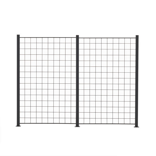 2 Panel anthracite trellis 150 x 100 cm including 3 aluminium, 158 cm, fencing posts 