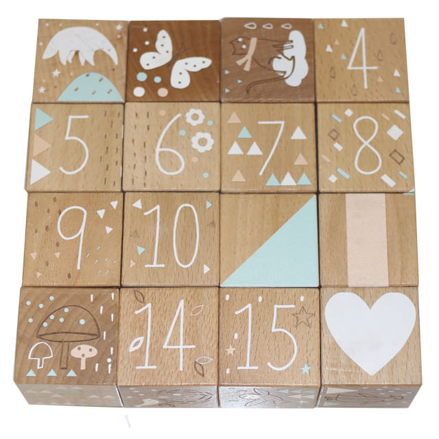 Wooden blocks in beech 16 pcs. NORDIC PLAY Nature