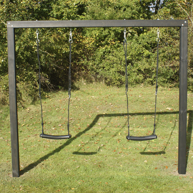 Swing set Alma black primed including 2 black swings NORDIC PLAY