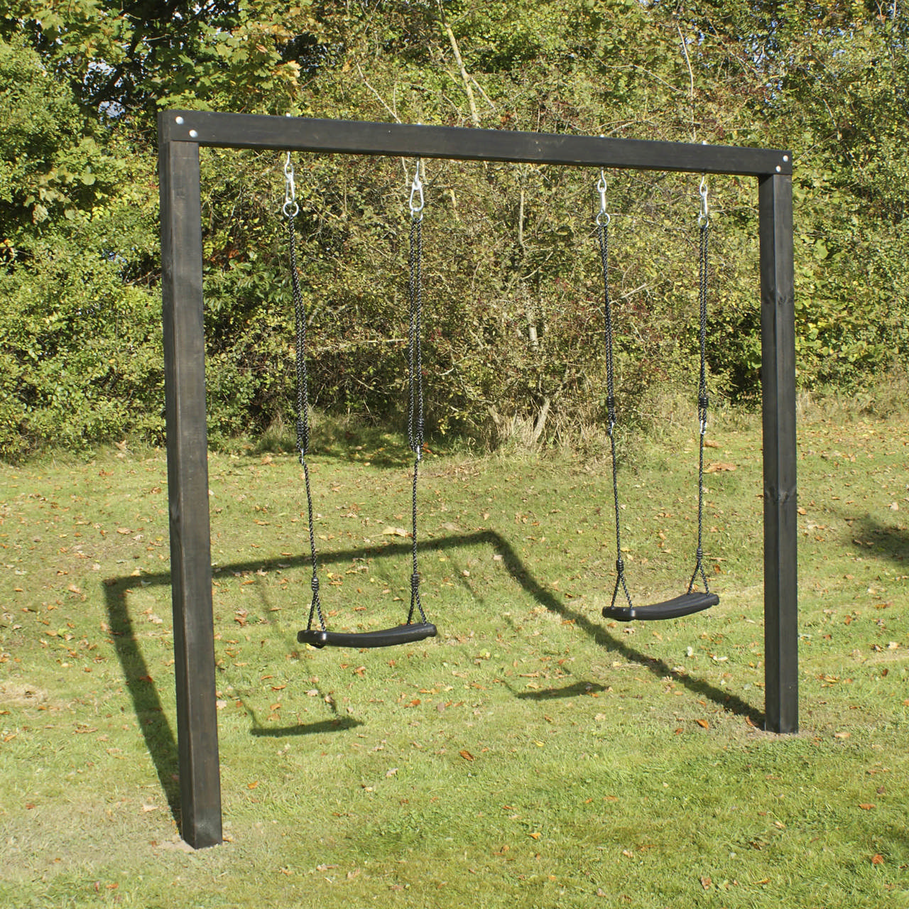 Swing set Alma black primed including 2 black swings NORDIC PLAY