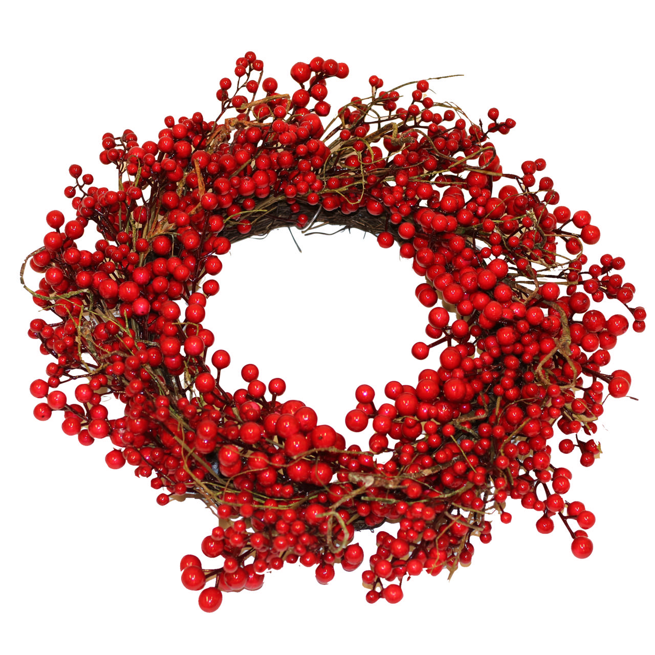 Artifcial wreath Ø60 cm m w/red berries