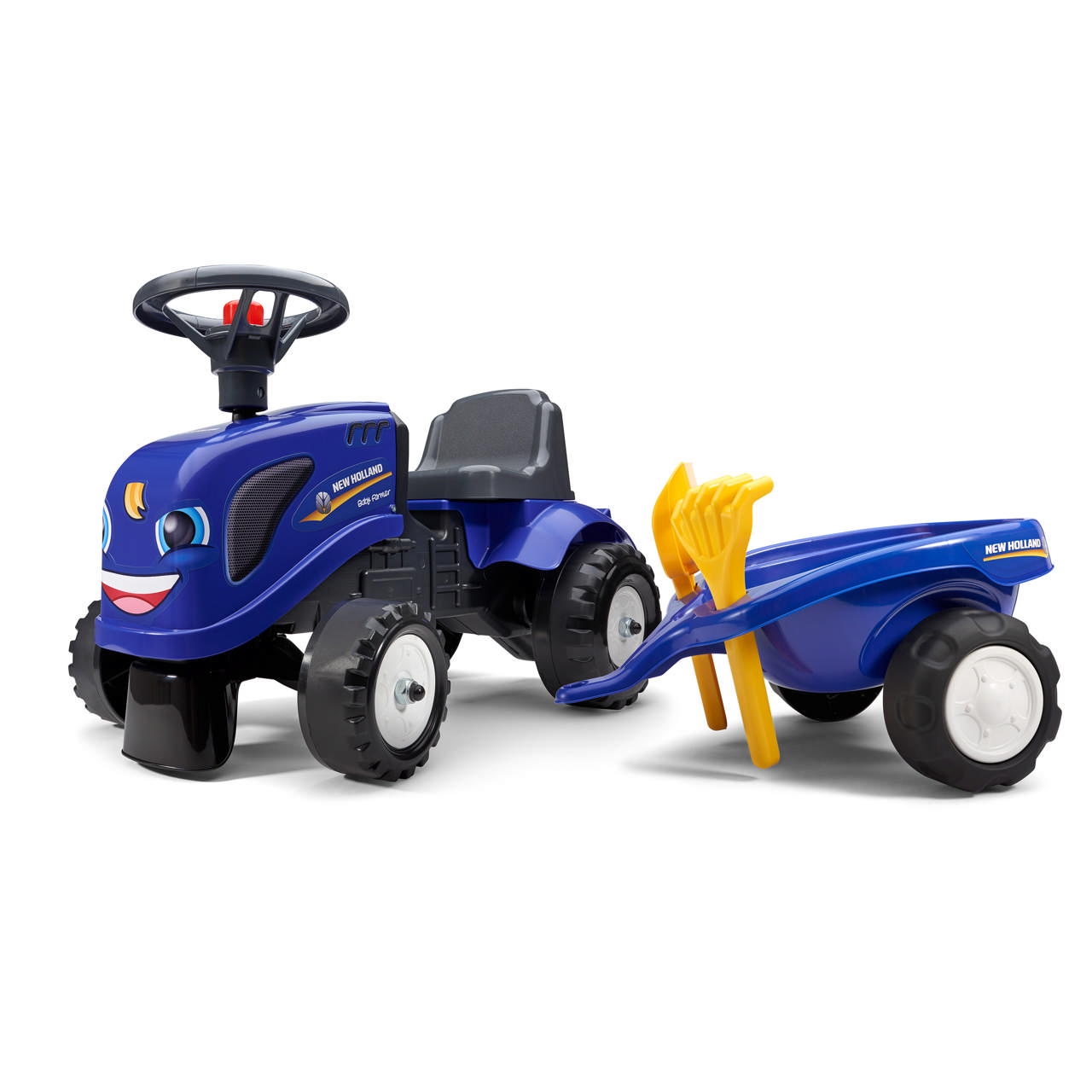 Tractor with trailer, rake and shovel Baby New Holland  FALK