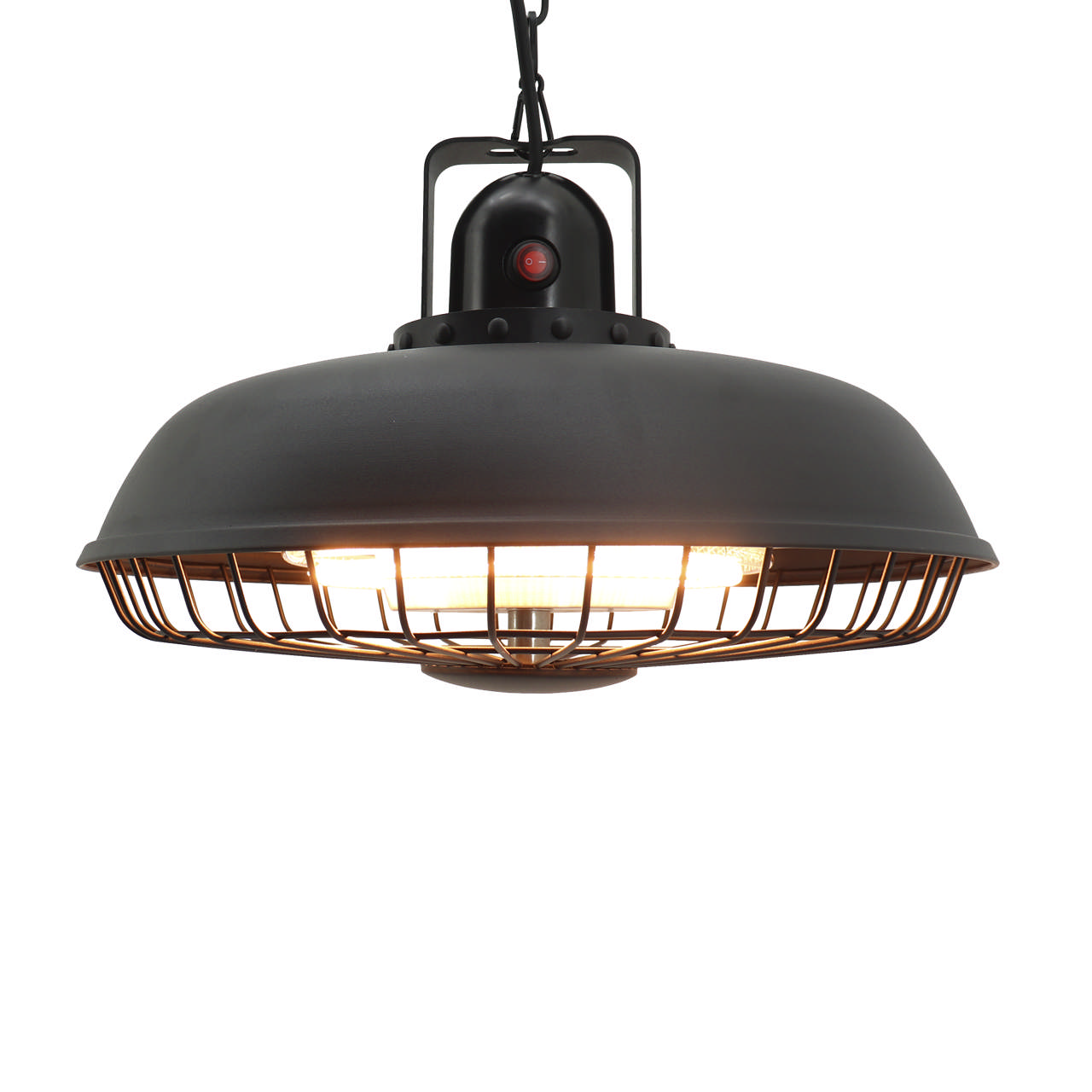 Patio heater 600/1200/1800 W hanging model, remote control, soft touch HORTUS, black