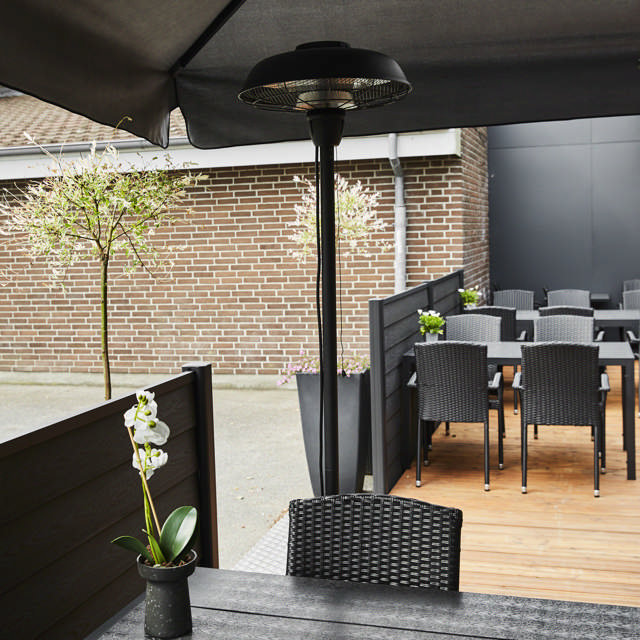 Patio heater 900/2100 W floor model, HA, black HORTUS