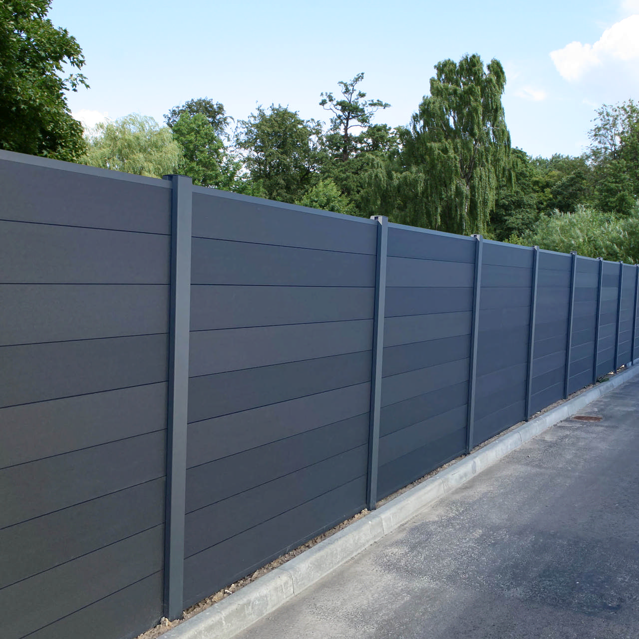 Composite in brushed look Royal Como, fence package, 3 modules, 184,9 cm long, from HORTUS