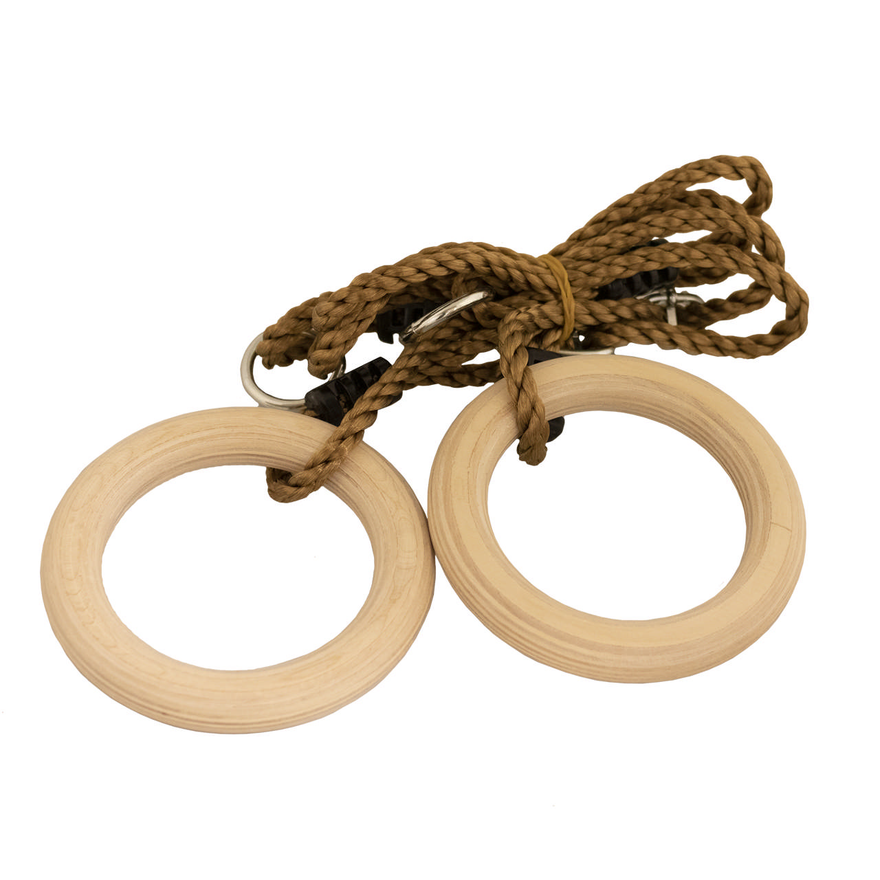 Gymnastic / wooden rings: 15,8 cm in diameter with adjustable rope NORDIC PLAY