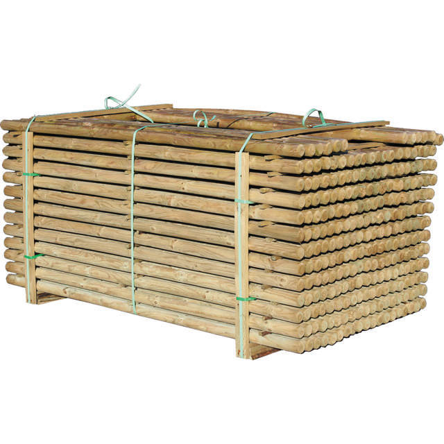 Fence beam pressure treated Ø6 x 200 cm, bevelled in both ends