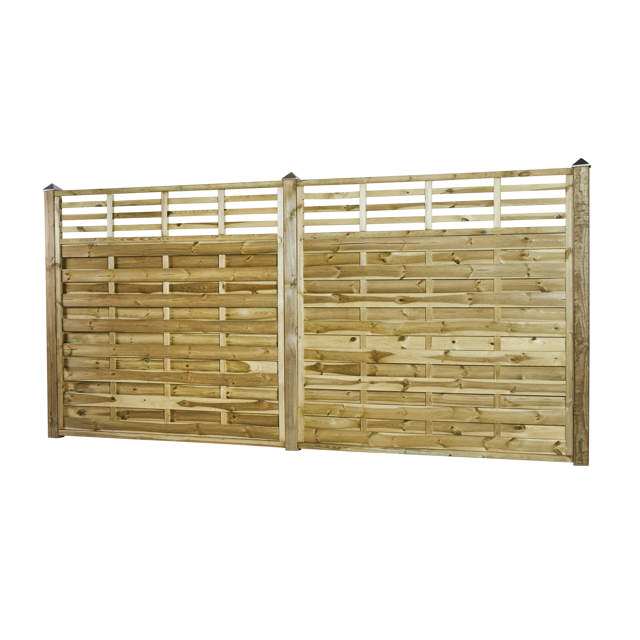 Windbreak fence, 180 x 180 cm, pressure-treated, NORDIC FENCE, STRAIGHT