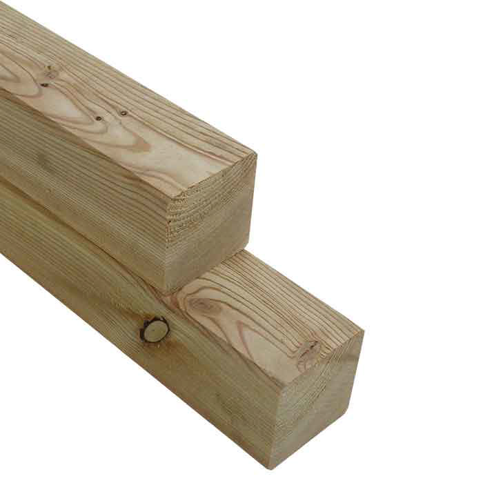 Fence post, larch, 9 x 9 x 270 cm, NORDIC FENCE