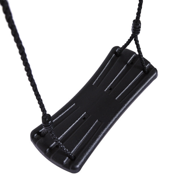 Swing set with Climb module, black swing seat and black trapeze swing incl. green slide NORDIC PLAY