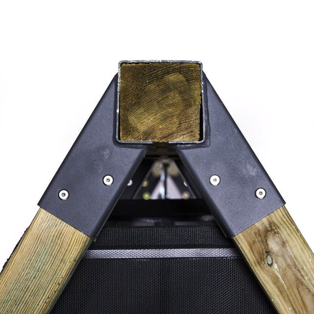 Swing set with Climb module, black swing seat and black trapeze swing incl. green slide NORDIC PLAY