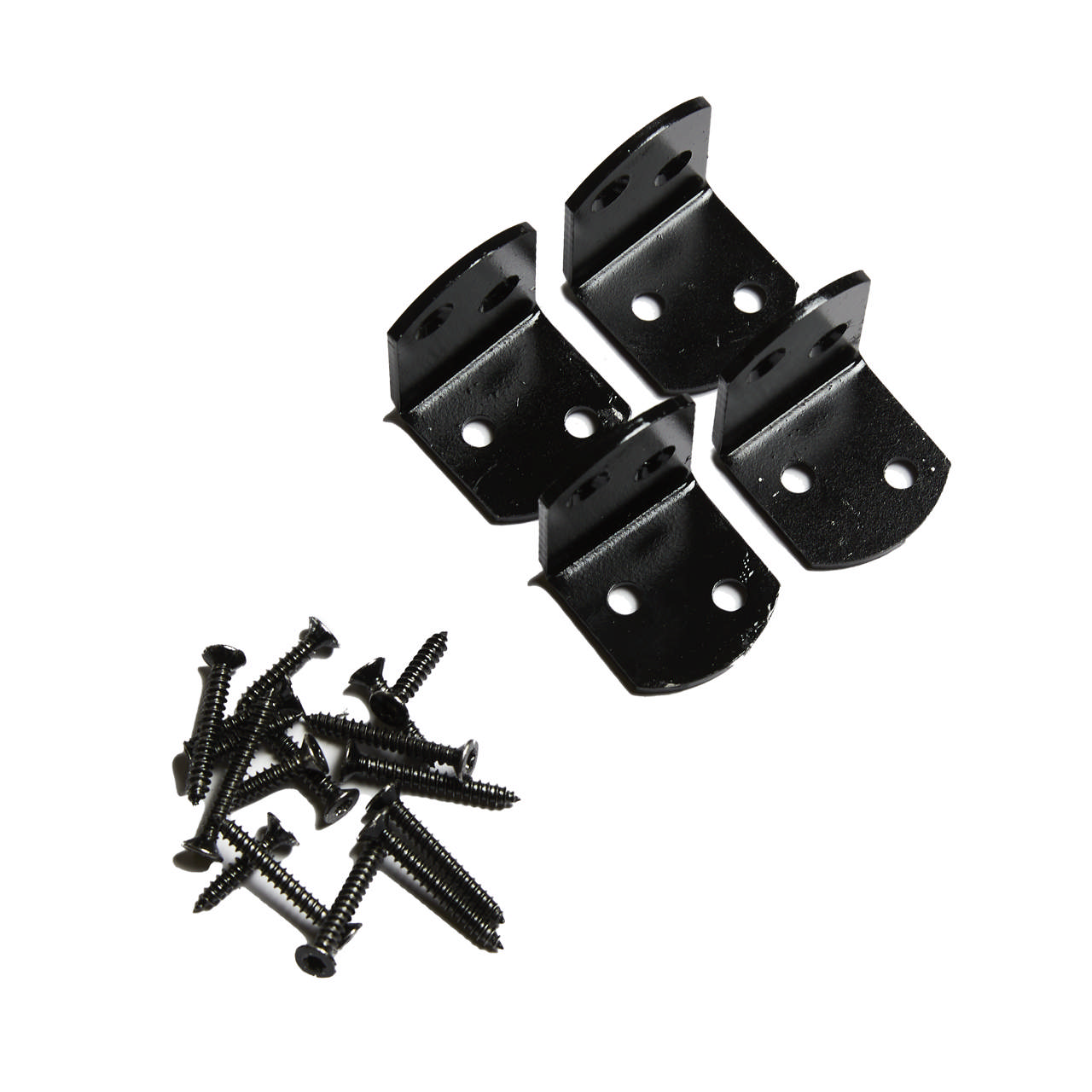 L-brackets including screws, 4 pieces, black, NORDIC FENCE