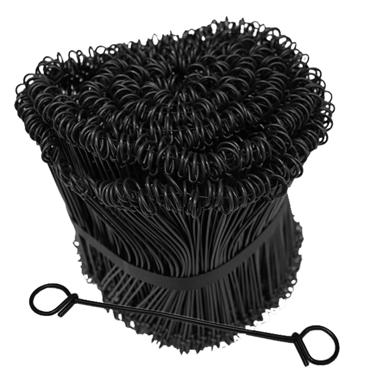 Loop-end wire ties black 15 cm